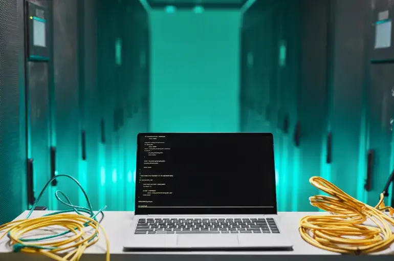 WordPress development agency testing and launch phase with laptop running speed, security, and SEO optimization checks